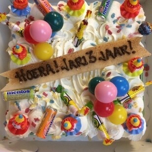 Kinder slagroomtaart rond of vierkant