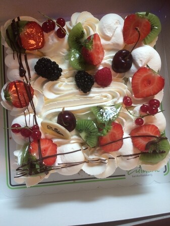 Slagroomtaart vierkant